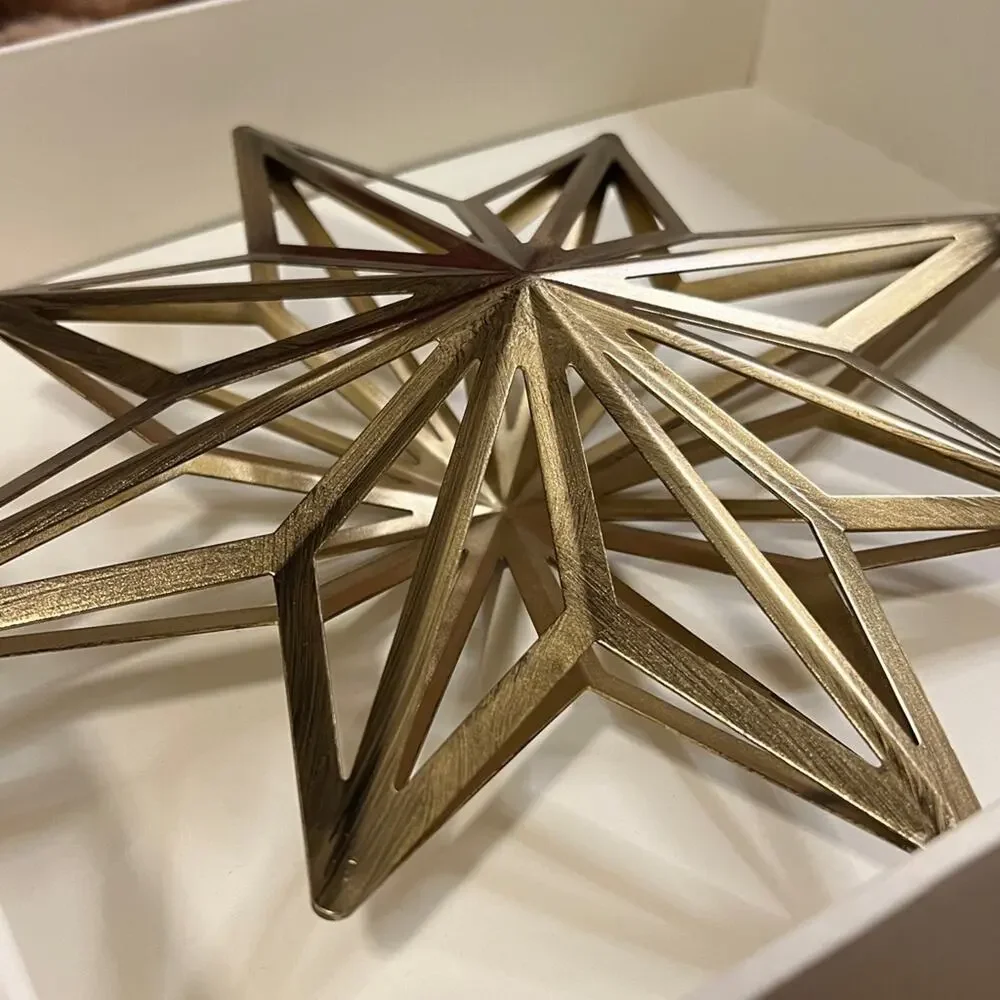Hearth & Hand Magnolia Antique Brass Finish Star Christmas Tree Topper 13”